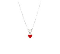 Elli Anhänger Herz Emaille 925 Sterling Silber silberfarben Damen