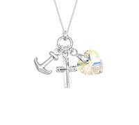 Elli Halskette Anker Herz Kreuz Swarovski® Kristalle Silber Ketten Kette Produkte (1.0 pieces)