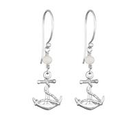 Elli Ohrringe Damen Anker Anhänger Maritim mit Süßwasserzuchtperle in 925 Sterling Silber