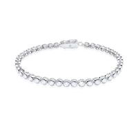 Armband ELLI PREMIUM "Topas 925 Sterling Silber" Armbänder Gr. 18 cm, mit Steinen, Silber 925 (Sterlingsilber), weiß (weiß, weiß) Damen Armbänder (435769-0)