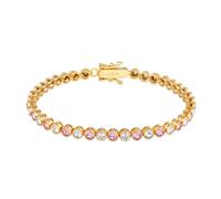Elli PREMIUM Armband Tennis-Armband Kristalle Rose 925 Silber, gold Gold