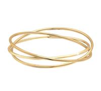 Elli PREMIUM, Armband Armreif Dreifach Triple Verschlungen 925 Silber in gold, Schmuck für Damen Gr. 19 cm