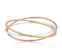 Elli Premium Armreif »Armreif Dreier Mehrreihig Verschlungen 925 Silber«, Armreif, Dreifarbig SIZE,19 cm|20 cm