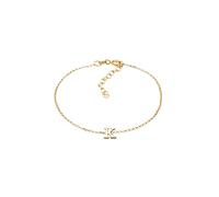 Elli Armband Damen 925 Silber 24K Vergoldet Silberarmband mit Anker-Plättchen Schmuck Geschenke für Frauen Freundin Frau Mädchen Mama, Ankerarmband Freundschaft Länge 16 cm, Breite 1.5 mm