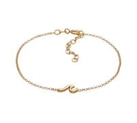 Elli Armband Damen 925 Silber Silberarmband mit Wellensymbol Schmuck Geschenke für Frauen Freundin Frau Mädchen, Goldenes Armband mit Anhänger Welle Länge 16 cm, Breite 5 mm