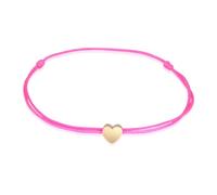 Elli Armband Damen 925 Silber Silberarmband Nylon mit goldenen Herz Schmuck Geschenke für Frauen Freundin Frau Mädchen Mama, Herzarmband Länge 16 cm, Breite 6 mm