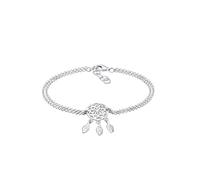 Elli Armband »Boho Traumfänger Feder 925 Sterling Silber«, silberfarben