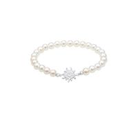 Elli Armband Damen Edelweiß Perlen Traditionell Trachten mit Muschelkernperlen in 925 Sterling Silber