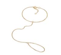 Armband ELLI "Handchain Basic Kristalle 925 Silber" Armbänder Gr. 16 cm, mit Steinen, Silber 925 (Sterlingsilber), goldfarben (gold, weiß) Damen Armbänder (46822208-16)