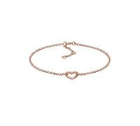 Elli Armband Damen Herz Anhänger Basic in 925 Sterling Silber rosé vergoldet