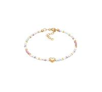 elli. Armband Herz Glas Beads Sommer Style 925 Silber, gold Gold