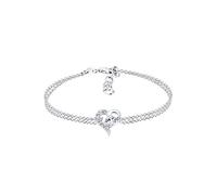 Armband ELLI "Herz Liebe Kristalle 925 Silber" Armbänder Gr. 17 cm, mit Steinen, Silber 925 (Sterlingsilber), silberfarben (silber, weiß) Damen Armbänder (052321-0)