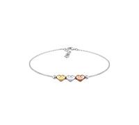 Elli Armband Damen Herz tri-color Symbol Liebe elegant in 925 Sterling Silber vergoldet