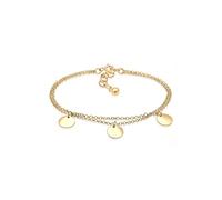 Elli Armband »2-reihig mit Plättchen 925 Silber«, goldfarben