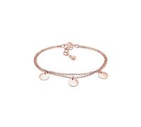 Elli Armband Damen Kreis Layer Geo Plättchen Trio in 925 Sterling Silber Rosé vergoldet