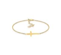 Elli, Armband Symbol Religion Kreuz Filigran Trend 925 Silber in gold, Schmuck für Damen Gr. 16 cm