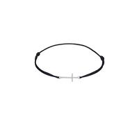 Elli Armband Damen Kreuz Trend Symbol Elastisch Nylon Schwarz in 925 Sterling Silber