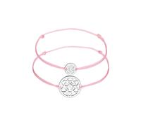 Elli Armband Set »Lebensblume Mutter Kind Set Nylon 925 Silber«, silberfarben