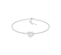 Elli Armband Damen Herz Lebensbaum Symbol floral glitzernd in 925 Sterling Silber