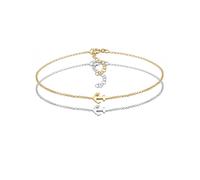 Elli, Armband Set Anker Paar Freundschaft Bi-Color 925er Silber in silber, Schmuck für Damen Gr. 16 cm
