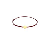 Elli Armband Damen Smiling Face Symbol mit Nylon Rot 925 Silber vergoldet