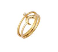 Elli Astro Halbmond Zirkonia Weiß Set 925 Sterling Silber vergoldet 54 Damen