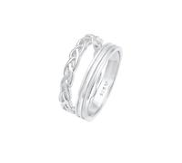 Elli Bandring Basic Zopf Knoten 2er Set 925 Silber 56 Damen