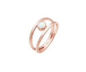 Elli Bandring Zweireihig Synthetischer Opal 925 Silber 56 Damen