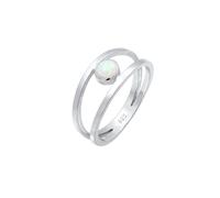 Elli Bandring Zweireihig Synthetischer Opal 925 Silber 58 Damen