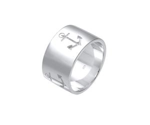 Elli Basic Bandring Symbol Anker Maritim 925 Silber 52 Damen