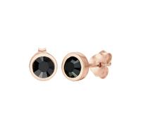 Elli Ohrringe Damen Basic Geo Rund mit Kristalle Schwarz