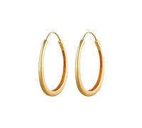 Elli, Ohrringe Basic Creolen Hänger Oval Geo Trend 925 Silber in gold, Schmuck für Damen Gr. OneSize