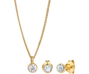 Elli Basic Elegant 925 Silber, mit Kristallen von Swarovski® golfarben Damen
