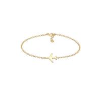 Elli Basic Erbskette Flugzeug Travel Reise 925 Silber goldfarben Damen