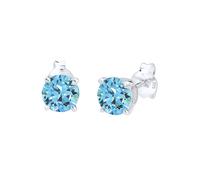 Elli Basic Rund Weiß 925 Silber, mit Kristallen von Swarovski® Blau Damen