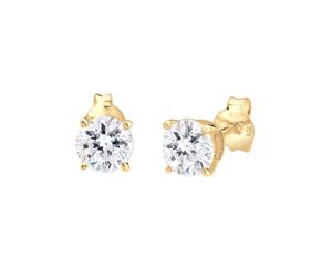 Elli Basic Rund Weiß 925 Silber, mit Kristallen von Swarovski® goldfarben Damen