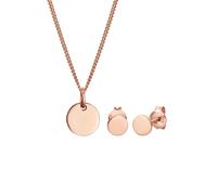 Elli Basic Set Kreis Halskette Ohrstecker 925 Silber rosefarben Damen