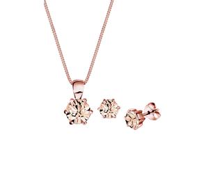 Elli Basic Weiß 925 Sterling Silber rosé-vergoldet, mit Kristallen von Swarovski® Rosa Damen