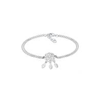 Elli Armband »Boho Traumfänger Feder 925 Sterling Silber«, silberfarben
