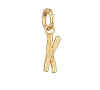 elli. Anhänger Buchstabe K Organic Look 925 Silber Vergoldet, gold Gold