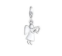 ELLI Damen Charm Engel, Herz silber, Größe One Size, 4283037 Silber One Size