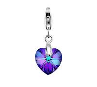 Elli Charm Damen Herz Anhänger Charm Glamourös mit Kristalle 925 Silber