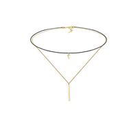 Elli, Halskette Choker Geo Dreieck Layer Minimal 925 Silber in gold, Schmuck für Damen Gr. 36 cm