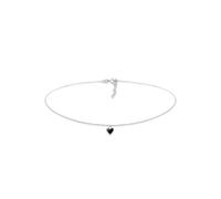 Elli Choker Herz Anhänger Emaille Liebe 925 Silber Schwarz Damen