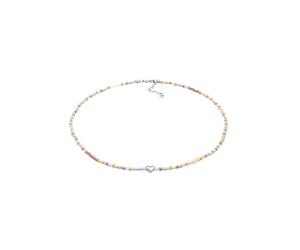 Elli Choker Herz Glas Beads Sommer Style 925 Silber silberfarben Damen