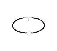 Elli Choker Herz Velourband Schwarz 925 Silber silberfarben Damen