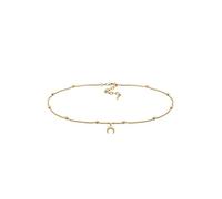 Elli Choker Kette Damen Silber 925 Vergoldet 24K Kugel Halbmond Anhänger Schmuck Geschenke für Frauen Halskette Mädchen Mama Freundin, Silberkette Länge 36 cm