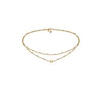 Elli Choker Kette Damen Silber 925 Vergoldet 24K Layer Kugel Stern Anhänger Schmuck Geschenke für Frauen Halskette Mädchen Mama Freundin, Silberkette Länge 36 cm