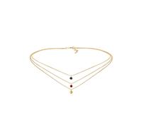 Elli Choker Layer Grau Schwarz 925 Sterling Silber, mit Kristallen von Swarovski® Rot Damen