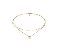 Elli Choker Layer Perlen Plättchen 925 SIlber 36 Damen